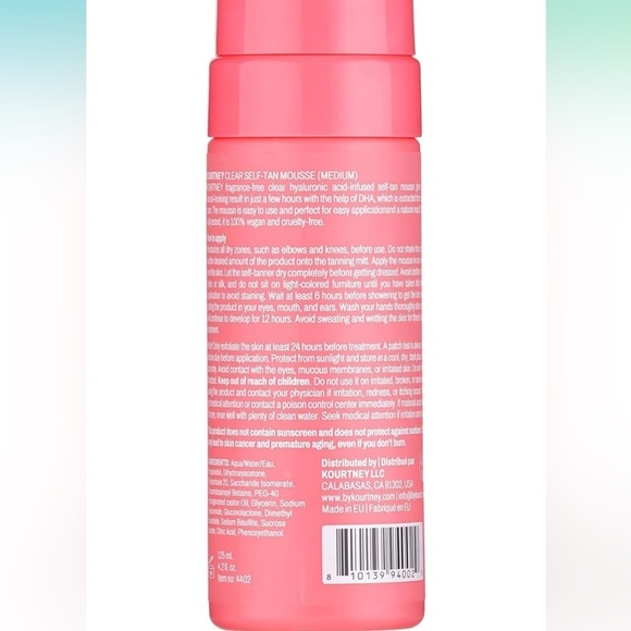 🆕 Kourtney By Kourtney Kellar Instant Self-Tan Hyaluronic Acid Mousse and Mitt - Picture 8 of 10
